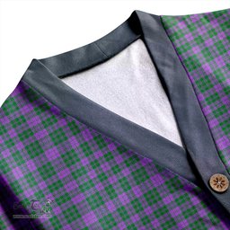 Scottish Rae Ancient Clan Crest Tartan V neck Knitted Fleece Cardigans
