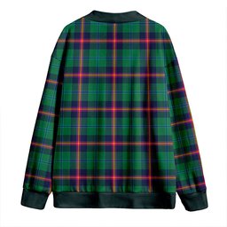 Scottish Young Modern Clan Crest Tartan V neck Knitted Fleece Cardigans
