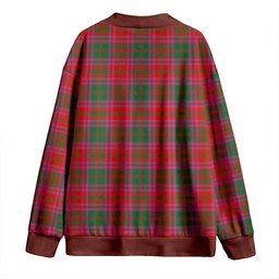 Scottish Stewart of Killiecrankie Ancient Clan Crest Tartan V neck Knitted Fleece Cardigans