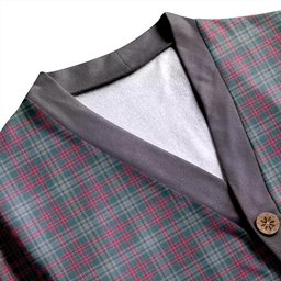 Scottish Ralston US Weathered Clan Crest Tartan V neck Knitted Fleece Cardigans