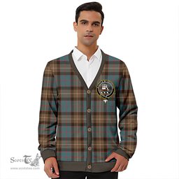 Scottish MacWilliam (Williamson) Weathered Clan Crest Tartan V neck Knitted Fleece Cardigans