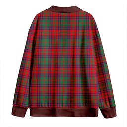 Scottish Stewart of Killiecrankie Modern Clan Crest Tartan V neck Knitted Fleece Cardigans