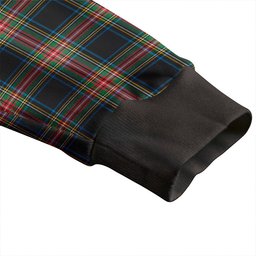 Scottish Stewart Black Ancient Clan Crest Tartan V neck Knitted Fleece Cardigans