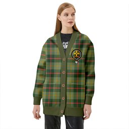 Scottish Symington Modern Clan Crest Tartan V neck Knitted Fleece Cardigans