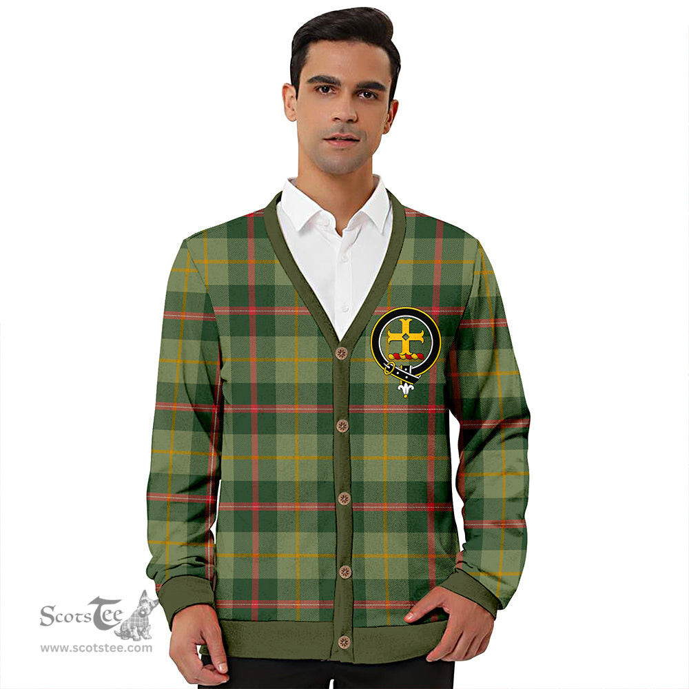 Scottish Symington Modern Clan Crest Tartan V neck Knitted Fleece Cardigans