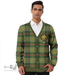 Scottish Symington Modern Clan Crest Tartan V neck Knitted Fleece Cardigans