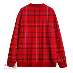 Scottish Rose Modern Clan Crest Tartan V neck Knitted Fleece Cardigans
