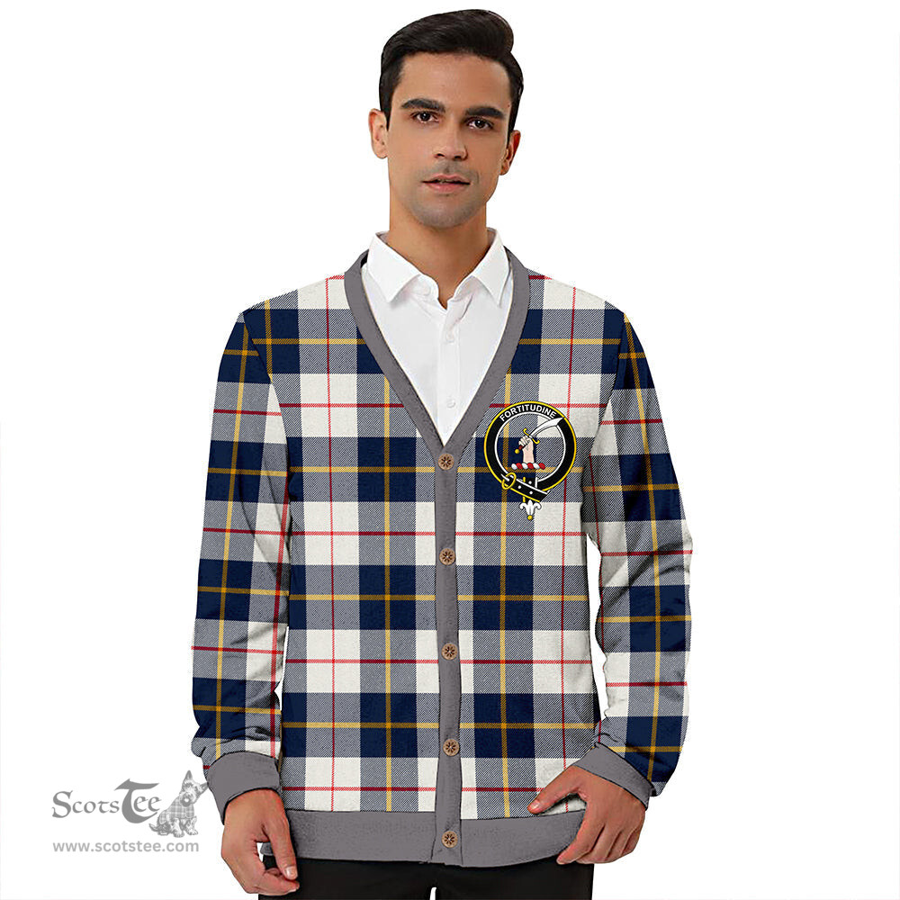 Scottish MacRae of Conchra Modern Clan Crest Tartan V neck Knitted Fleece Cardigans