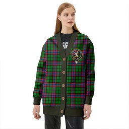Scottish McGeachie Clan Crest Tartan V neck Knitted Fleece Cardigans
