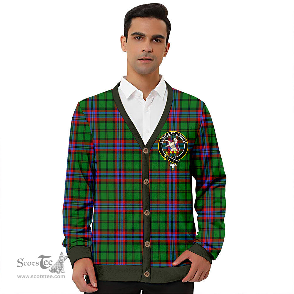 Scottish McGeachie Clan Crest Tartan V neck Knitted Fleece Cardigans
