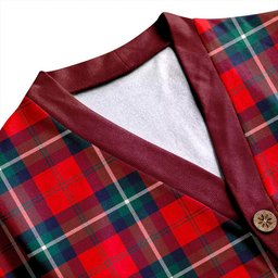 Scottish Ruthven Modern Clan Crest Tartan V neck Knitted Fleece Cardigans