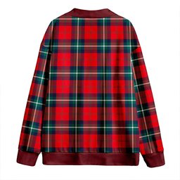 Scottish Ruthven Modern Clan Crest Tartan V neck Knitted Fleece Cardigans