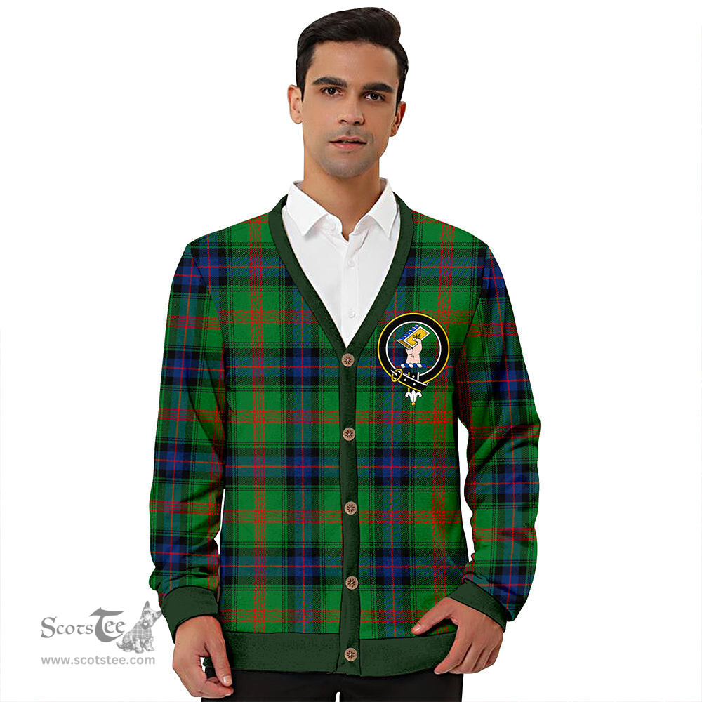 Scottish Park Modern Clan Crest Tartan V neck Knitted Fleece Cardigans