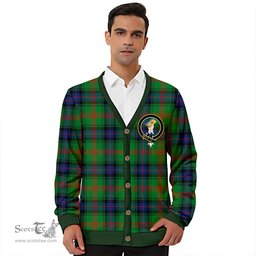 Scottish Park Modern Clan Crest Tartan V neck Knitted Fleece Cardigans