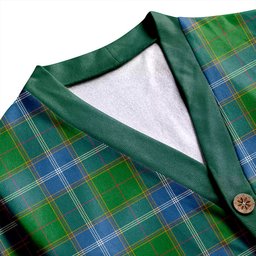 Scottish Pringle Ancient Clan Crest Tartan V neck Knitted Fleece Cardigans