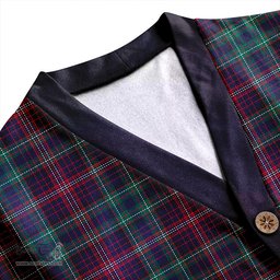 Scottish Rankin Modern Clan Crest Tartan V neck Knitted Fleece Cardigans