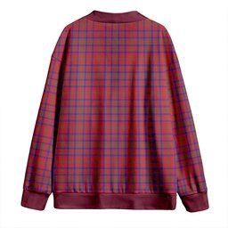 Scottish Matheson Weathered Clan Crest Tartan V neck Knitted Fleece Cardigans
