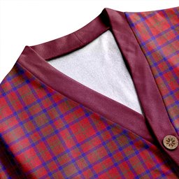 Scottish Matheson Weathered Clan Crest Tartan V neck Knitted Fleece Cardigans