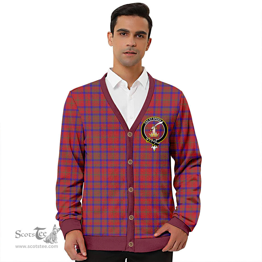 Scottish Matheson Weathered Clan Crest Tartan V neck Knitted Fleece Cardigans