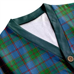 Scottish Strachan Ancient Clan Crest Tartan V neck Knitted Fleece Cardigans