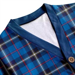 Scottish MacRae of America Modern Clan Crest Tartan V neck Knitted Fleece Cardigans