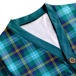 Scottish Porteous Modern Clan Crest Tartan V neck Knitted Fleece Cardigans