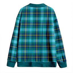 Scottish Porteous Modern Clan Crest Tartan V neck Knitted Fleece Cardigans