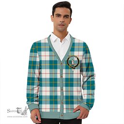 Scottish MacRae of Conchra Ancient Clan Crest Tartan V neck Knitted Fleece Cardigans