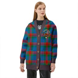 Scottish Skene of Cromar Ancient Clan Crest Tartan V neck Knitted Fleece Cardigans
