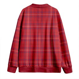 Scottish Rose of Kilravock Weathered Clan Crest Tartan V neck Knitted Fleece Cardigans