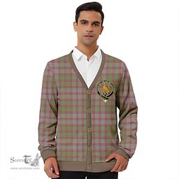 Scottish MacPherson of Glentruim Weathered Clan Crest Tartan V neck Knitted Fleece Cardigans