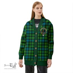 Scottish Rollo Ancient Clan Crest Tartan V neck Knitted Fleece Cardigans