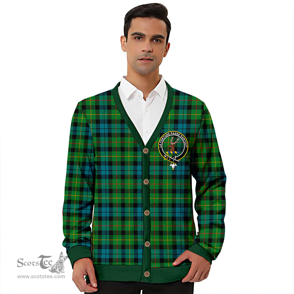 Scottish Rollo Ancient Clan Crest Tartan V neck Knitted Fleece Cardigans