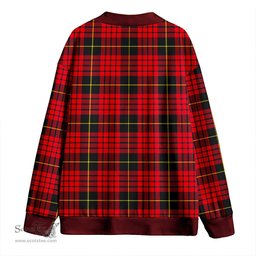 Scottish MacQueen Modern Clan Crest Tartan V neck Knitted Fleece Cardigans