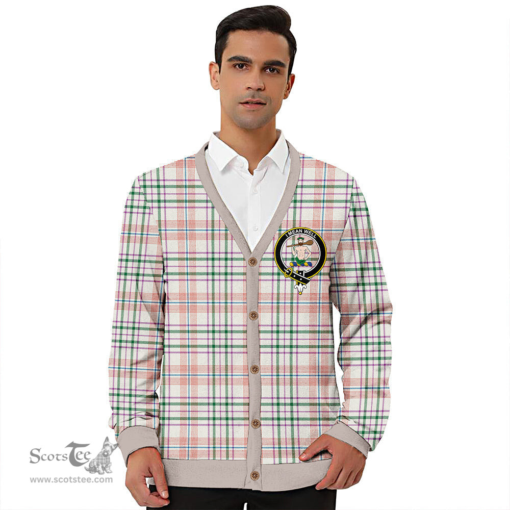 Scottish Shaw Women's Dress Ancient Clan Crest Tartan V neck Knitted Fleece Cardigans