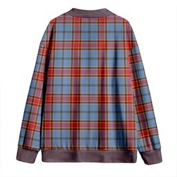 Scottish Traill (Trayle) Ancient Clan Crest Tartan V neck Knitted Fleece Cardigans