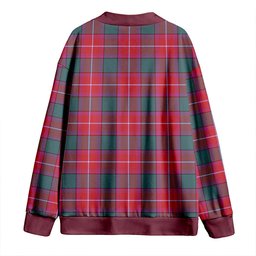 Scottish Rattray Weathered Clan Crest Tartan V neck Knitted Fleece Cardigans