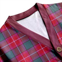 Scottish Rattray Weathered Clan Crest Tartan V neck Knitted Fleece Cardigans