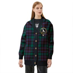 Scottish Hunter of Peebleshire Modern Clan Crest Tartan V neck Knitted Fleece Cardigans