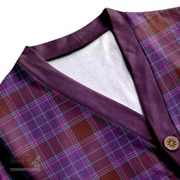 Scottish Phillips Weathered Clan Crest Tartan V neck Knitted Fleece Cardigans