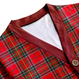 Scottish Stewart of Galloway Modern Clan Crest Tartan V neck Knitted Fleece Cardigans