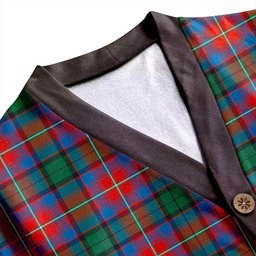 Scottish Rattray of Lude Ancient Clan Crest Tartan V neck Knitted Fleece Cardigans