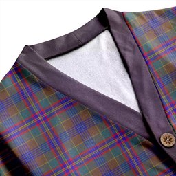 Scottish Pitcairn Hunting Weathered Clan Crest Tartan V neck Knitted Fleece Cardigans