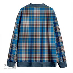 Scottish Thompson Variant (Thomson Variant) Ancient Clan Crest Tartan V neck Knitted Fleece Cardigans