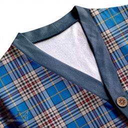 Scottish Thompson Variant (Thomson Variant) Ancient Clan Crest Tartan V neck Knitted Fleece Cardigans