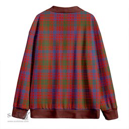 Scottish Ross Ancient Clan Crest Tartan V neck Knitted Fleece Cardigans
