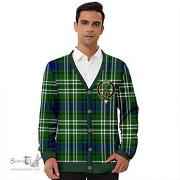 Scottish Swinton Clan Crest Tartan V neck Knitted Fleece Cardigans