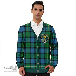 Scottish Sinclair of Ulster Ancient Clan Crest Tartan V neck Knitted Fleece Cardigans