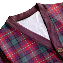 Scottish Rattray of Lude Weathered Clan Crest Tartan V neck Knitted Fleece Cardigans