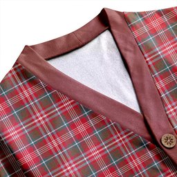 Scottish Ritchie Weathered Clan Crest Tartan V neck Knitted Fleece Cardigans